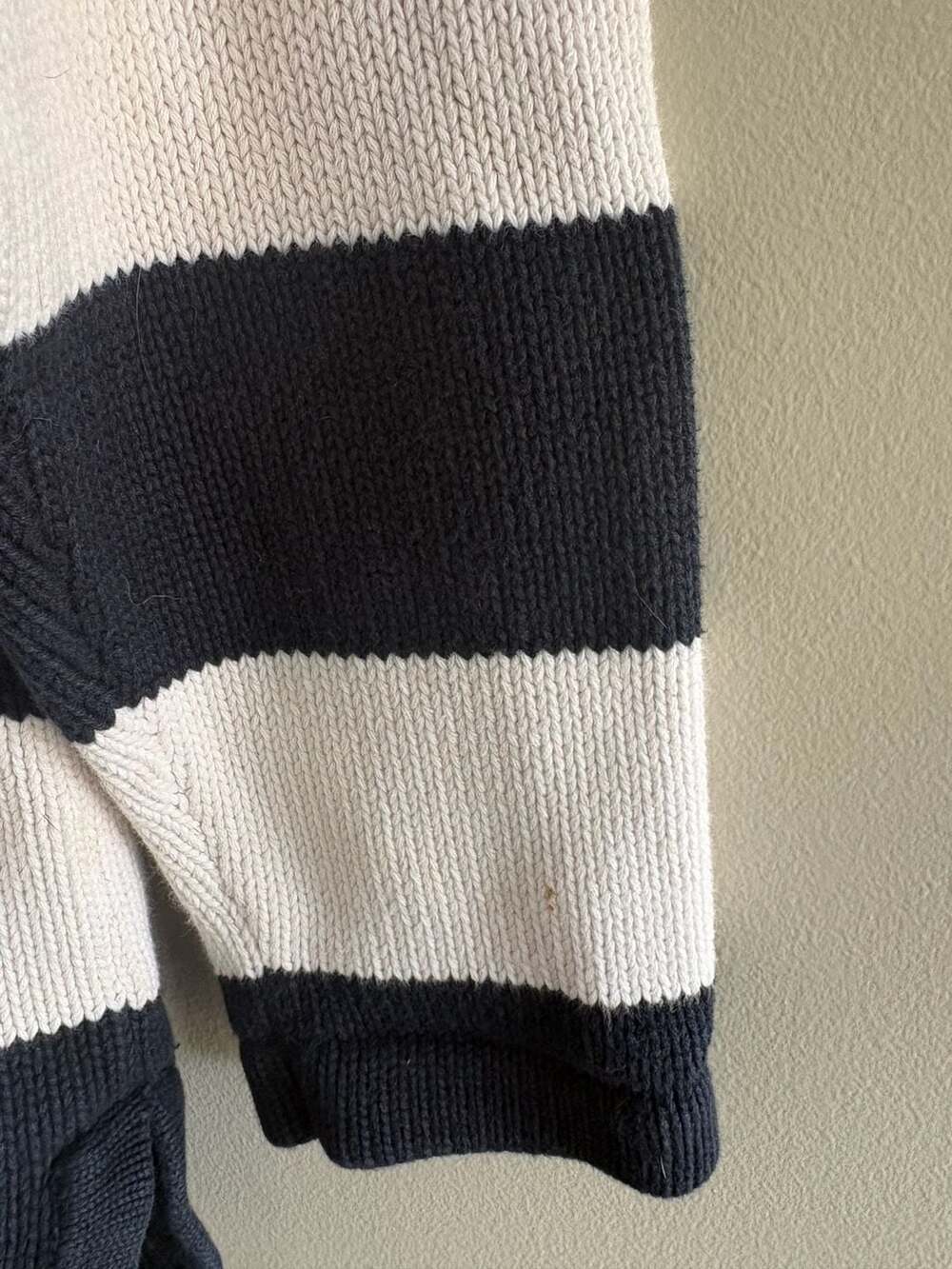 Jones Wear Sport Vintage Striped Nautical Anchor Knit Hooded Sweater Size Medium - Picture 4 of 8